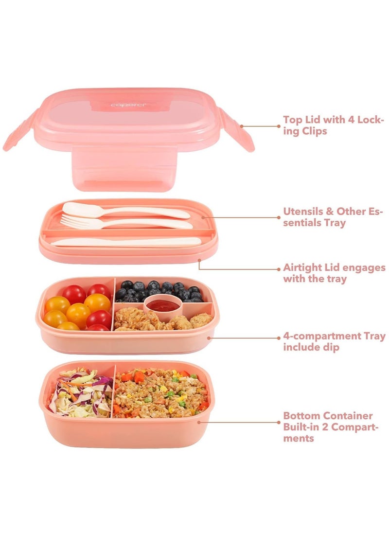 Bento Box Adult Lunch Box - 72oz Stackable Bento Lunch Box for Adults, 3 Layers Bento Lunch Containers Leak-Proof Lunchbox with Utensil Sauce Dressing Containers for Dining Out,Work (Pink) - pzsku/ZACE6BC10D32D98595C7AZ/45/_/1737272820/fb85900b-26d5-4320-88de-a0283575d251