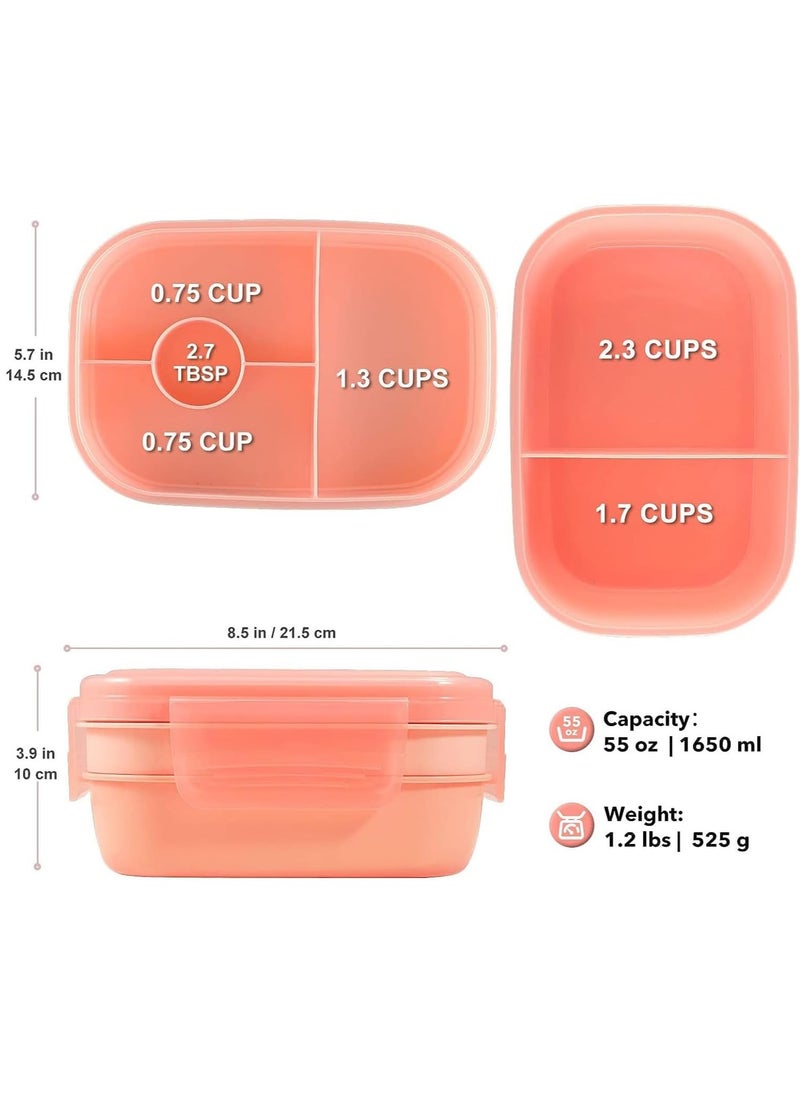 Bento Box Adult Lunch Box - 72oz Stackable Bento Lunch Box for Adults, 3 Layers Bento Lunch Containers Leak-Proof Lunchbox with Utensil Sauce Dressing Containers for Dining Out,Work (Pink) - pzsku/ZACE6BC10D32D98595C7AZ/45/_/1737272830/9106cb2c-e246-49db-8340-e7edbbc50d57