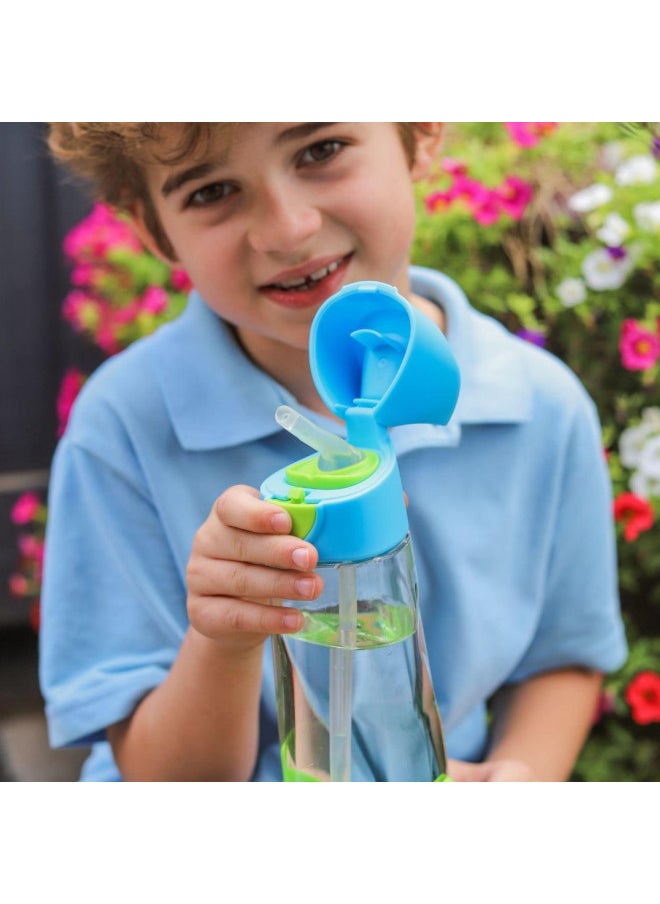 b.box b.box Tritan Drink Bottle for Kids Toddlers, Water Bottle w/Flip Straw and Spill Proof Lid, Cool Modern Child Friendly Design, Best for After Sippy Cup, BPA Free Plastic, 15oz, Lilac Pop  - Image 3