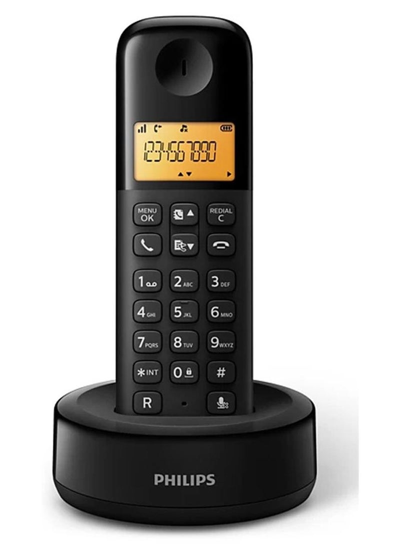 Philips D1601B/63 Cordless Phone -Black - Image 1
