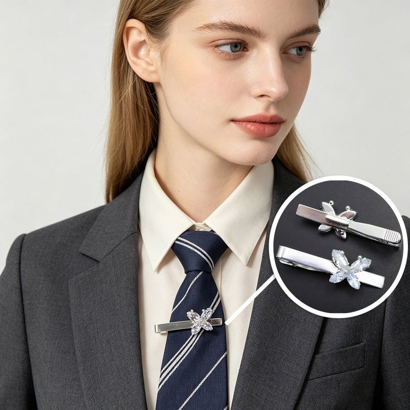 Xin Long Tai Crystal Butterfly Tie Clip for Men and Women - Elegant Luxury Accessory - Image 2