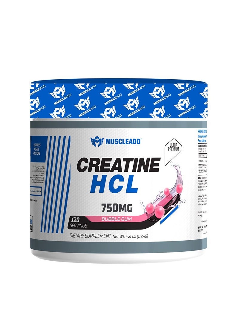MUSCLEADD - Creatine HCL-120Serv.-119.4G.-Bubble Gum - Image 1