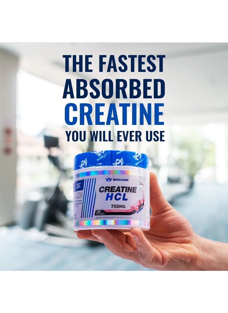 MUSCLEADD - Creatine HCL-120Serv.-119.4G.-Bubble Gum - Image 1