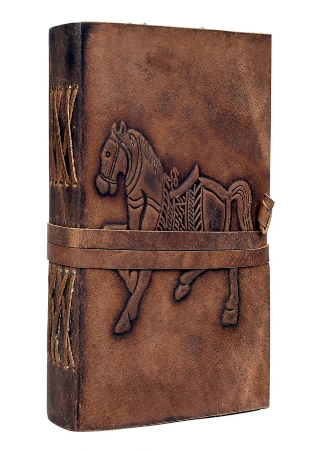 cuero Leather Journal Notebook Handmade Travel Vintage Bound Journal for Men for Women Deckle Edge Paper with Old Fashioned Perfect Paper for Writing, Horse Rider Theme Genuine Leather Travel Diary (8 by 6 inch) - Image 3