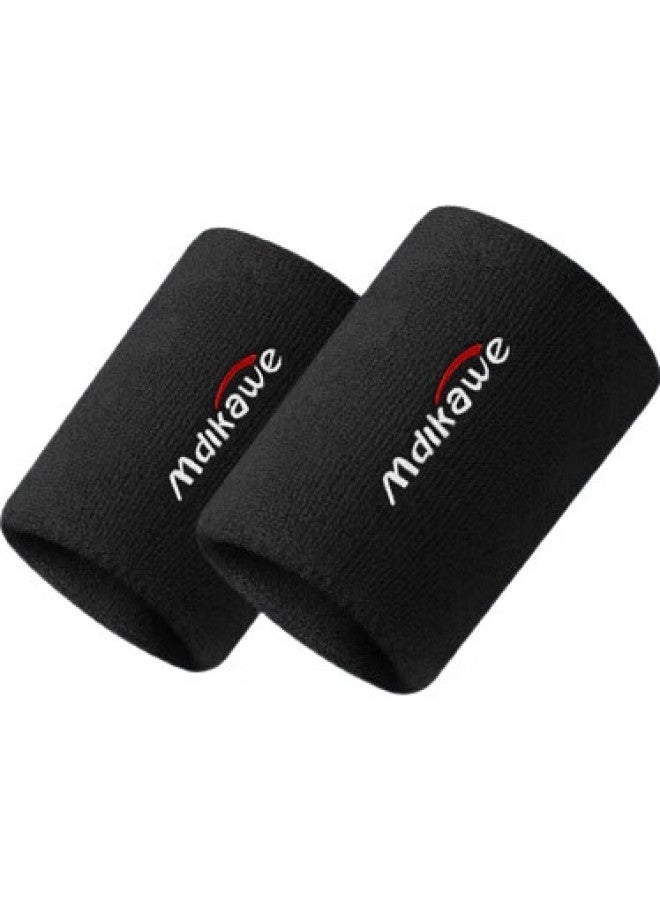 Mdikawe [Two-Pack] Wrist Guards For Men And Women, Sports Fitness Sweat-Absorbing Sprain Protection Wristband, Basketball Badminton Sweat-Wiping Blue - Image 2
