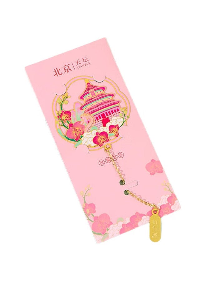 Tatanice Bookmark Gift, Metal Bookmark, Creative Cultural And Creative Gift, Creative Forbidden City Chinese Style Book Clip, Companion Gift, Birthday Gift, Beijing Four Scenery Bookmark - Temple Of - Image 2