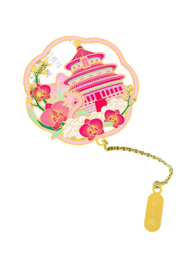 Tatanice Bookmark Gift, Metal Bookmark, Creative Cultural And Creative Gift, Creative Forbidden City Chinese Style Book Clip, Companion Gift, Birthday Gift, Beijing Four Scenery Bookmark - Temple Of - Image 3