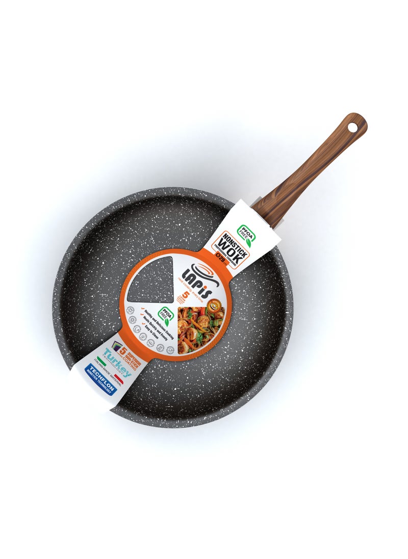 Lapis LAPIS Granite Wok Size 28 cm Black  - Image 3