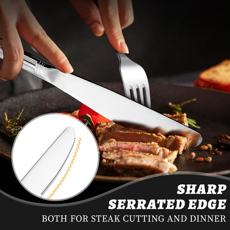 TIVOLI 20 Piece Silverware Set for 4 Stainless Steel Flatware Serving Sets Mirrored Polishing Cutlery Set Include Knife Fork and Spoon for Home Kitchen Wedding Housewarming Gift - Image 4