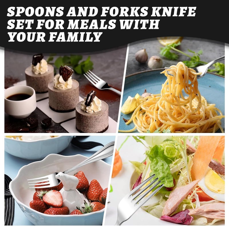 TIVOLI 20 Piece Silverware Set for 4 Stainless Steel Flatware Serving Sets Mirrored Polishing Cutlery Set Include Knife Fork and Spoon for Home Kitchen Wedding Housewarming Gift - Image 5