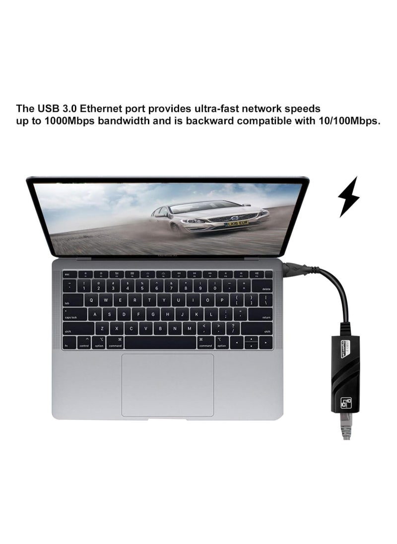 Generic USB 3.0 To 1000Mbps Gigabit RJ45 Ethernet LAN Network Adapter Black  - Image 2