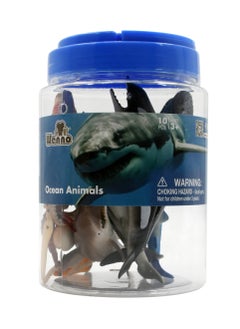 WENNO 10 pcs Ocean animals playset in 5.75" height Bucket  - Image 1
