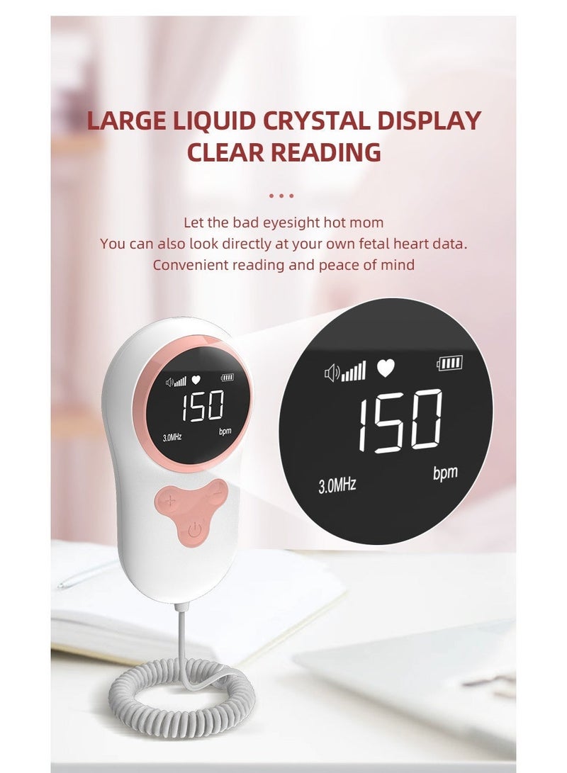 Halamine Ultrasound Doppler Fetal Heart Rate Monitor, Portable Baby Heartbeat Monitor for New Moms for Home Use - Image 5
