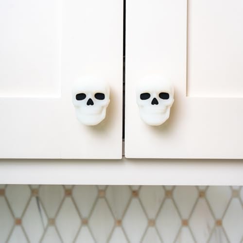 Knobēz: Decorative Cabinet Knob Covers - Skull - 12pk - Stretch Over Hardware Decorations, Spooky-Halloween-Fall-Seasonal, Kitchen-Bathroom-Dressers - Image 3