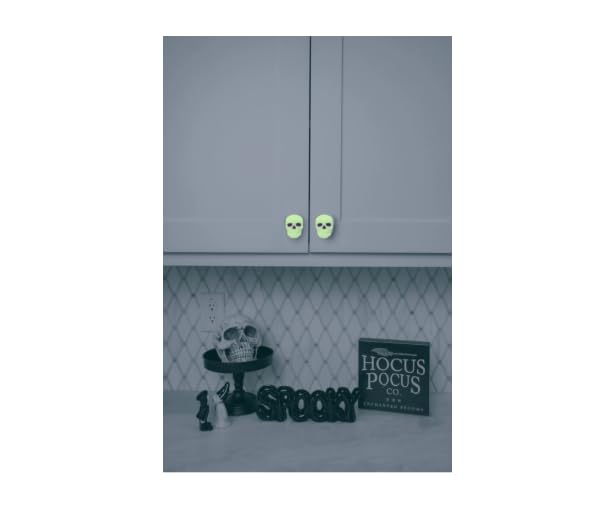 Knobēz: Decorative Cabinet Knob Covers - Skull - 12pk - Stretch Over Hardware Decorations, Spooky-Halloween-Fall-Seasonal, Kitchen-Bathroom-Dressers - Image 2