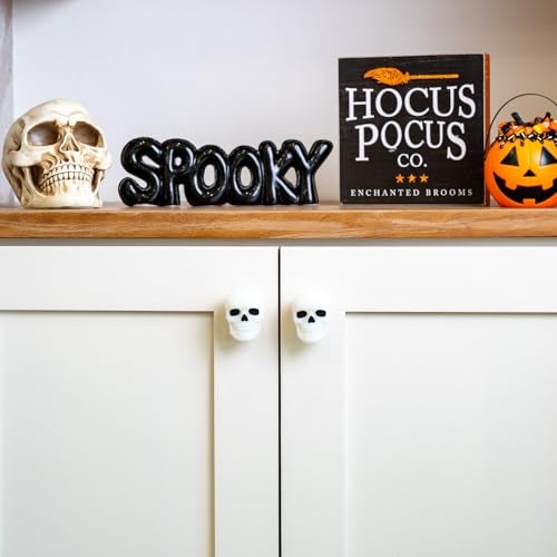 Knobēz: Decorative Cabinet Knob Covers - Skull - 12pk - Stretch Over Hardware Decorations, Spooky-Halloween-Fall-Seasonal, Kitchen-Bathroom-Dressers - Image 4