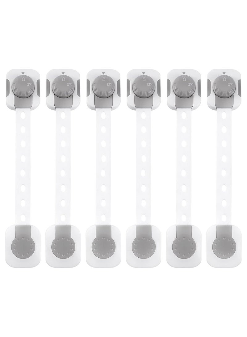 Gonice Baby Safety Lock, Child Safety Locks, Multi-Functional Adjustable Double Button Baby Anti-Clip Latch System For Cabinets, Drawers, Fridge, Closet Doors Etc（Pack Of 6） - Image 1
