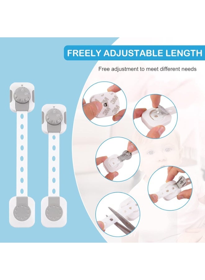 Gonice Baby Safety Lock, Child Safety Locks, Multi-Functional Adjustable Double Button Baby Anti-Clip Latch System For Cabinets, Drawers, Fridge, Closet Doors Etc（Pack Of 6） - Image 5