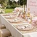 Liacere 350PCS Pink Plates DisposablePinK Plates 50guest Baroque Plastic Dinnerware include 100Plates 50Pack Pre Rolled Napkins with Silverware 50Cups Perfect for Valentines DayGalentines Day - Image 4