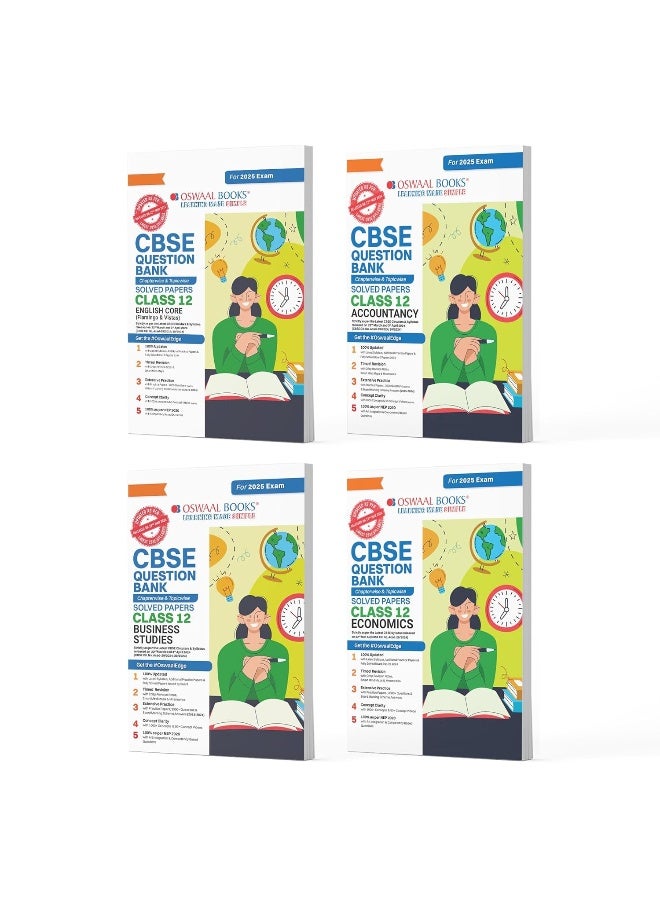 Oswaal CBSE Question Bank Class 12 Set of 4 Books | English Core | Accountancy | Business Studies | Economics | Chapterwise Topicwise Solved Papers | For 2025 Board Exams  - Image 1