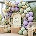 Partycus Dusty Green Purple Balloon Arch Kit Double Stuffed Pastel Light Lavender Olive White Sand Balloon Garland for Neutral Baby Shower Birthday Bridal Wedding Easter Party Decoration - Image 2