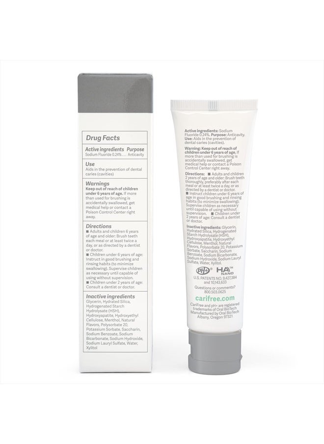 CariFree - Gel 1100 (Mint) Anti-Cavity Fluoride Toothpaste with Nano Hydroxyapatite, Cavity Prevention and Enamel Protection, Dentist Recommended for Kids and Adults, 2.40 oz. - Image 1