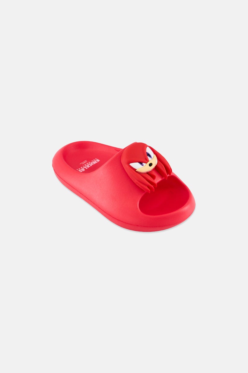 SONIC Toddlers Boy Sonic Knuckles Slip On Slider, Red - Image 1
