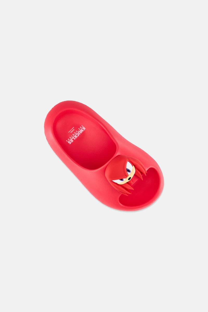 SONIC Toddlers Boy Sonic Knuckles Slip On Slider, Red - Image 3