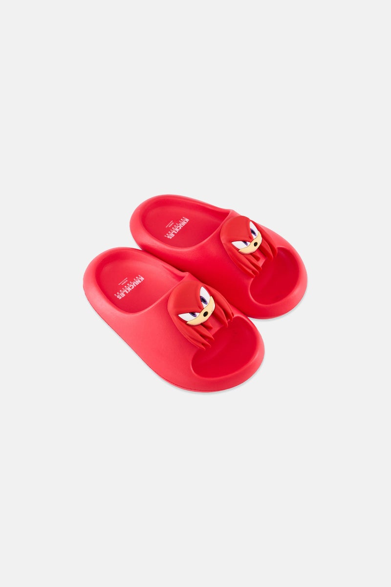 SONIC Toddlers Boy Sonic Knuckles Slip On Slider, Red - Image 4