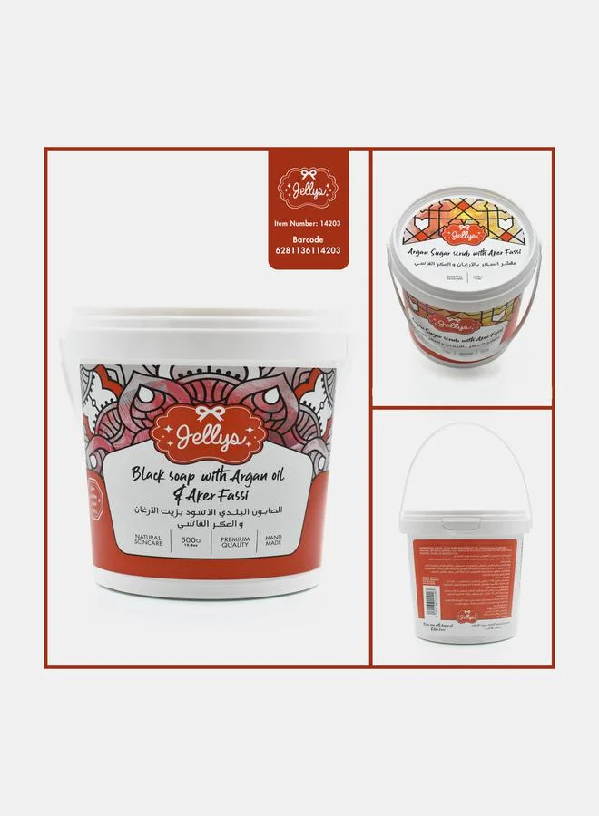 جيليز Black soap with Argan oil & Aker Fassi, 500g