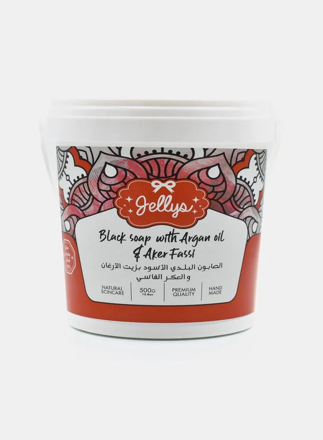 جيليز Black soap with Argan oil & Aker Fassi, 500g