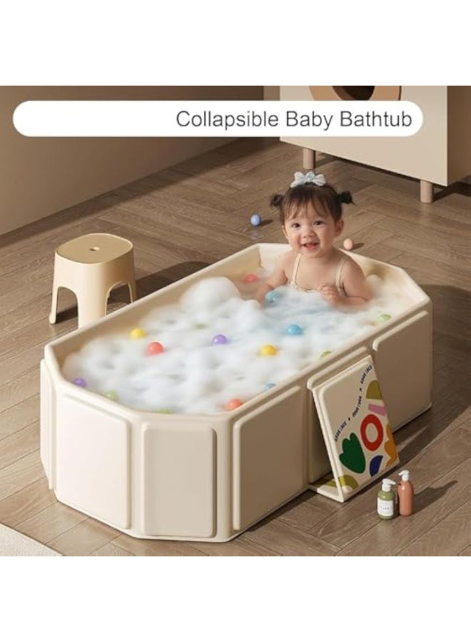 Arabest حوض استحمام للأطفال قابل للطي، حوض استحمام محمول وقابل للطي للرضع، حوض استحمام موفر للمساحة للأطفال من حديثي الولادة إلى toddlers، حوض استحمام للأطفال خفيف الوزن وسهل التخزين، للاستخدام في السفر أو المنزل، تصميم مدمج - Image 3