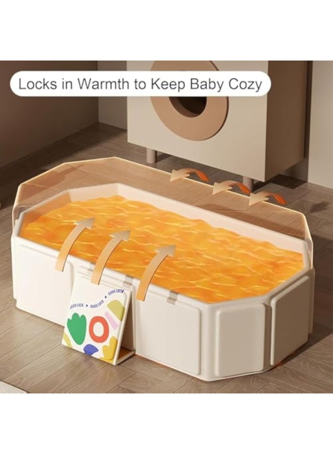 Arabest حوض استحمام للأطفال قابل للطي، حوض استحمام محمول وقابل للطي للرضع، حوض استحمام موفر للمساحة للأطفال من حديثي الولادة إلى toddlers، حوض استحمام للأطفال خفيف الوزن وسهل التخزين، للاستخدام في السفر أو المنزل، تصميم مدمج - Image 5