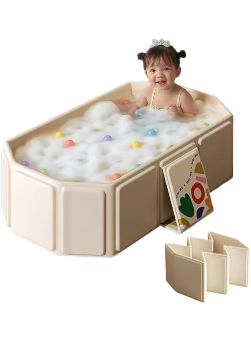 Arabest حوض استحمام للأطفال قابل للطي، حوض استحمام محمول وقابل للطي للرضع، حوض استحمام موفر للمساحة للأطفال من حديثي الولادة إلى toddlers، حوض استحمام للأطفال خفيف الوزن وسهل التخزين، للاستخدام في السفر أو المنزل، تصميم مدمج - Image 1