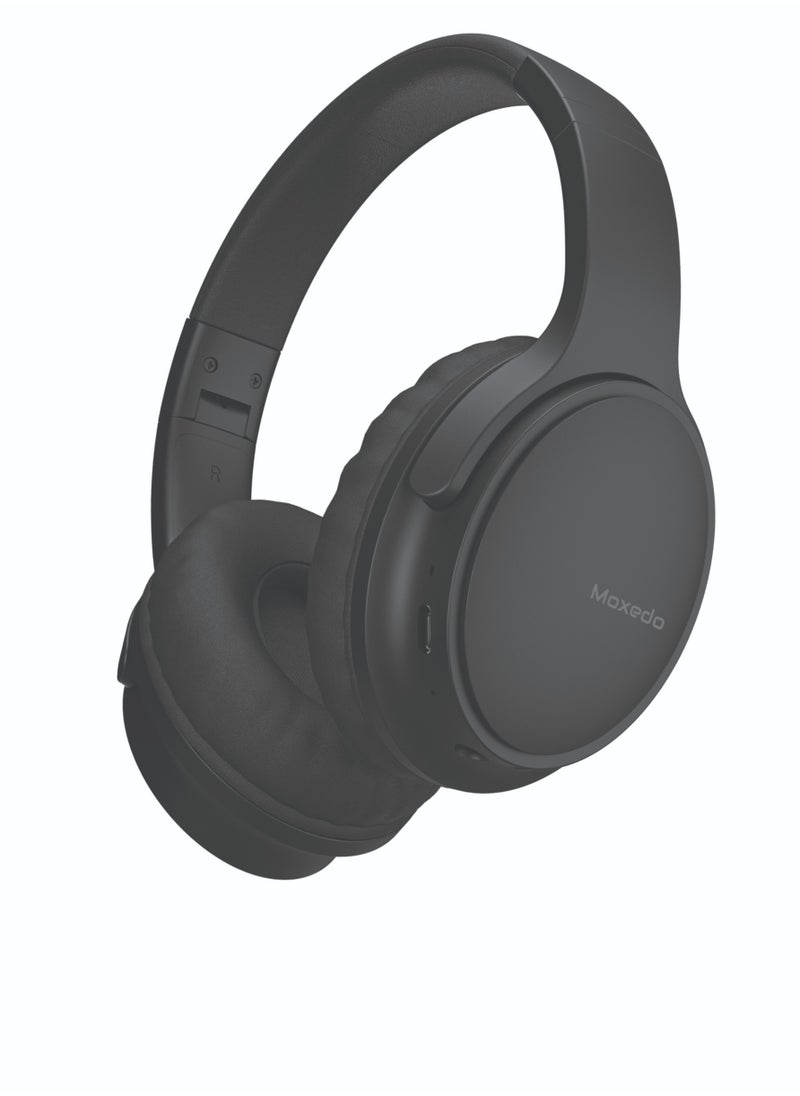Moxedo - Moxedo Harmoniq Wireless Headphone Dual Powered Bluetooth Version 5.3 Foldable Fast Charging HiFi Stereo Sound, Noise Reduction Microphone, 40 Hours Long Playtime with AI Touch Control (Black) - Image 1