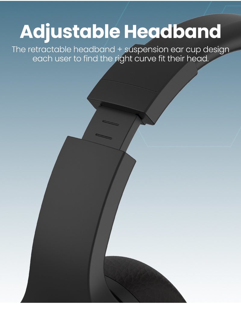 Moxedo - Moxedo Harmoniq Wireless Headphone Dual Powered Bluetooth Version 5.3 Foldable Fast Charging HiFi Stereo Sound, Noise Reduction Microphone, 40 Hours Long Playtime with AI Touch Control (Black) - Image 1