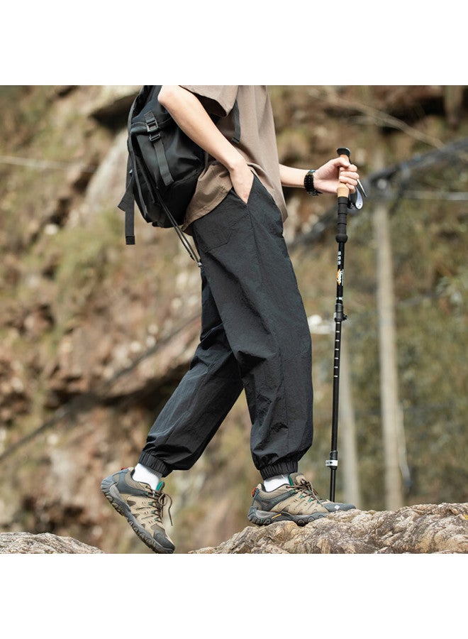 Swamp Area Outdoor Mountaineering Work Pants Men's Spring Summer Loose Ice Silk Casual Pants Gz001 Matte Black M - Image 1