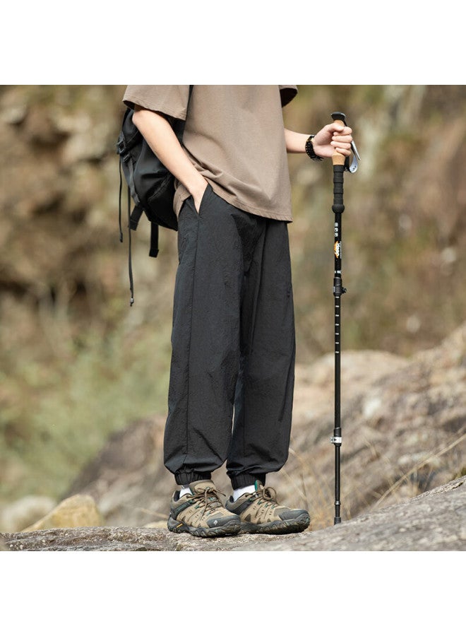 Swamp Area Outdoor Mountaineering Work Pants Men's Spring Summer Loose Ice Silk Casual Pants Gz001 Matte Black M - Image 5