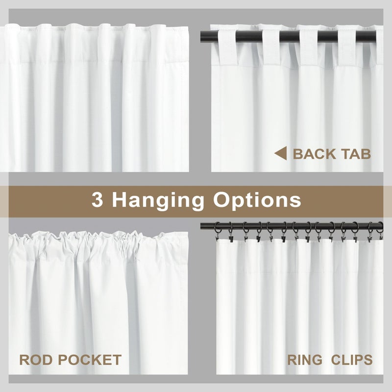 DANCURTON White Blackout Curtains 84 Inch Long 2 Panels Cotton Linen Thick Total Black Out Curtain for Bedroom Window 7ft Living Room Darkening Thermal Insulated Drapes Modern Farmhouse Shabby Chic 52x84 Length - Image 5