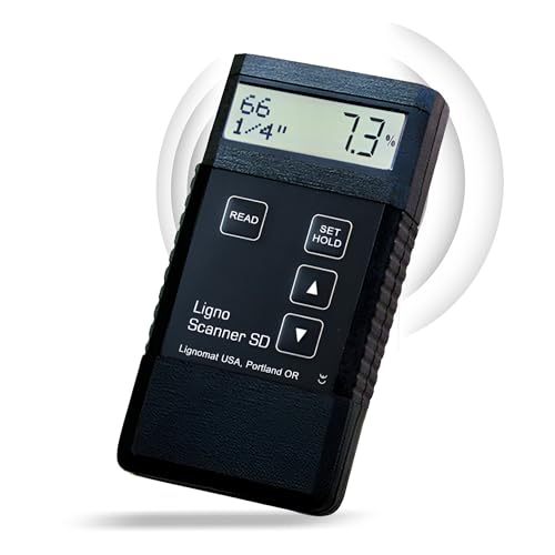 Lignomat مقياس رطوبة لينيومات ليغنو سكنر SD بدون دبابيس - مقياس رطوبة الخشب لمختلف أنواع الخشب، الألواح والأرضيات - جهاز اختبار رطوبة مزدوج العمق للنجارة والأرضيات - Image 1