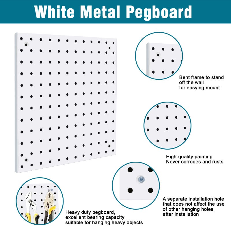 Daanxw Peg Board Kit, Includes Pegboard and Accessories,with Hooks and Bins,Peg Board Wall Organizer for Office,Ornaments Display,Crafts Organization (129, White) - Image 5