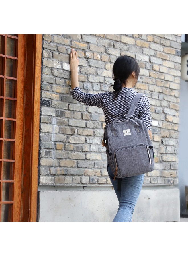 Ramhorn Diaper Bag Backpack Multifunction Waterproof Travel Back Pack for Mom Grey - Image 3