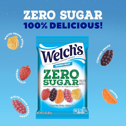 Welch's Zero Sugar Fruity Bites, Mixed Fruit Snack Pack, Gluten Free & Sugar Free Snacks, 3oz Snack Pack (Pack of 1) - Image 2