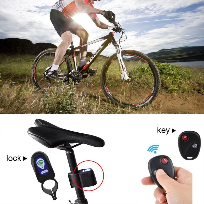 klarako Bicycle Alarm, Black ABS Wireless Remote Control Security Vibration Alarm Anti-Theft Lock, Remote Control Easy Effective to Install - Image 3