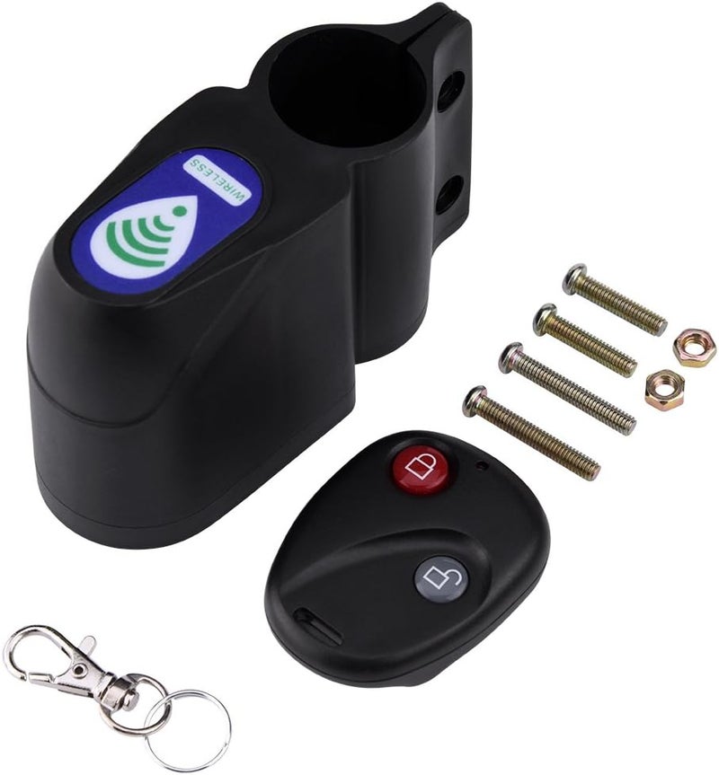 klarako Bicycle Alarm, Black ABS Wireless Remote Control Security Vibration Alarm Anti-Theft Lock, Remote Control Easy Effective to Install - Image 4