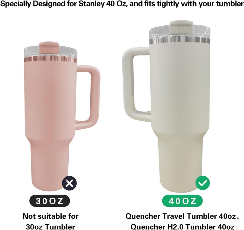 Dazhuocs Snack Bowl for Stanley Cup with Upgraded TightFitting Cover Reusable Snack Tray with Lid Fits for Stanley 40 oz Tumbler with Handle Stanley Accessories Silicone Snack Ring Pink - Image 3