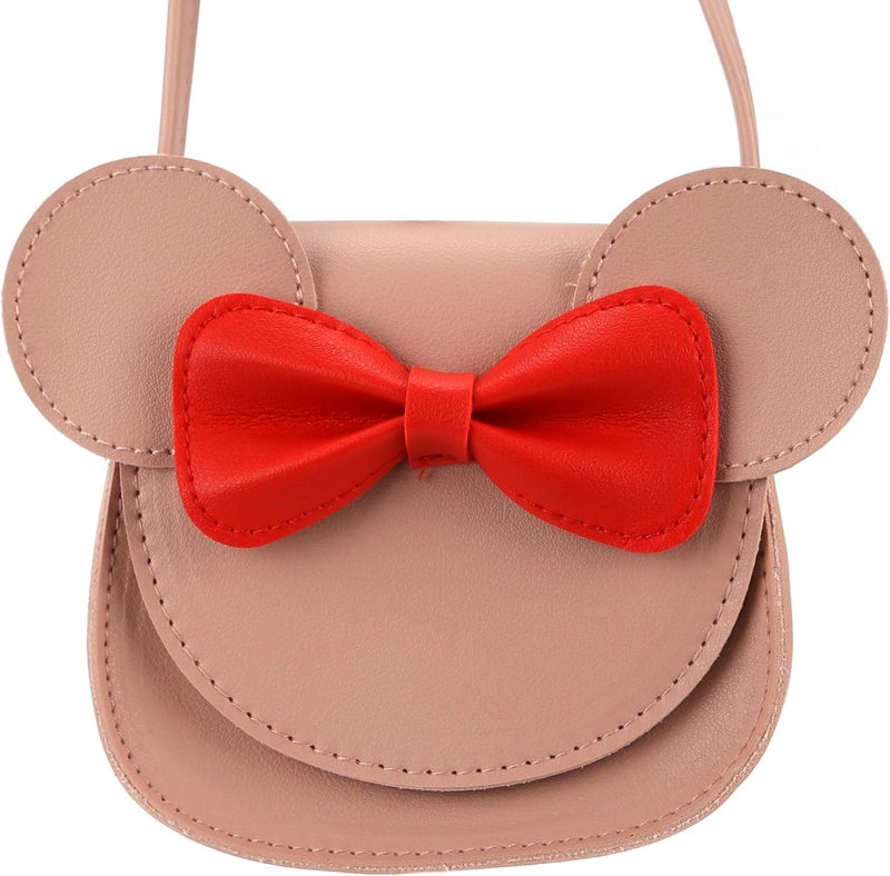 QiMing Little Mouse Ear Bow Crossbody Purse,PU Shoulder Handbag for Kids Girls Toddlers - Image 5