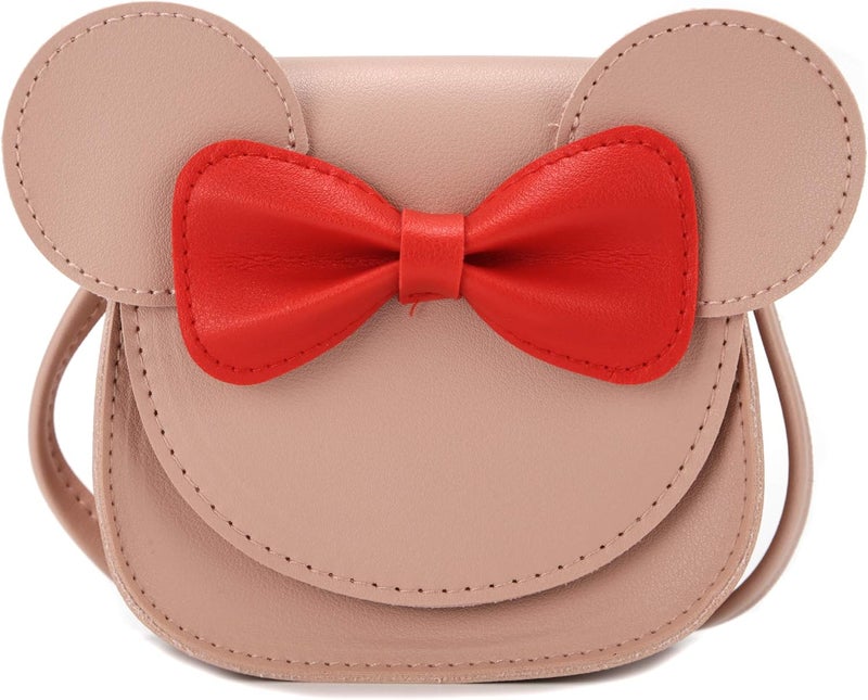 QiMing Little Mouse Ear Bow Crossbody Purse,PU Shoulder Handbag for Kids Girls Toddlers - Image 1