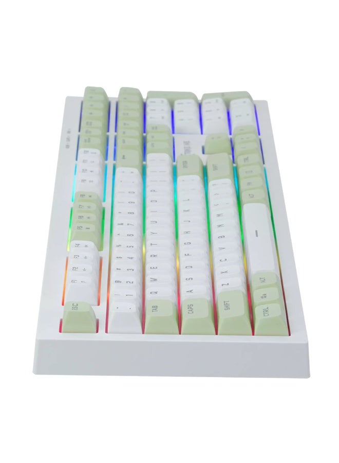 XTRIKE ME لوحة مفاتيح سلكية KB-512 مع وظيفة إضاءة خلفية RGB جسم أبيض - Image 2