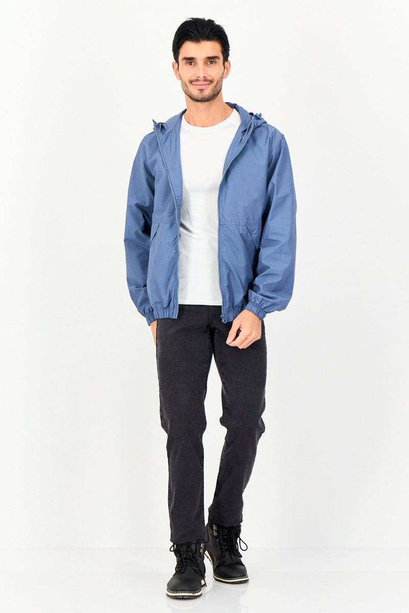 Celio Men Solid Bomber Jacket, Slate Blue - Image 4